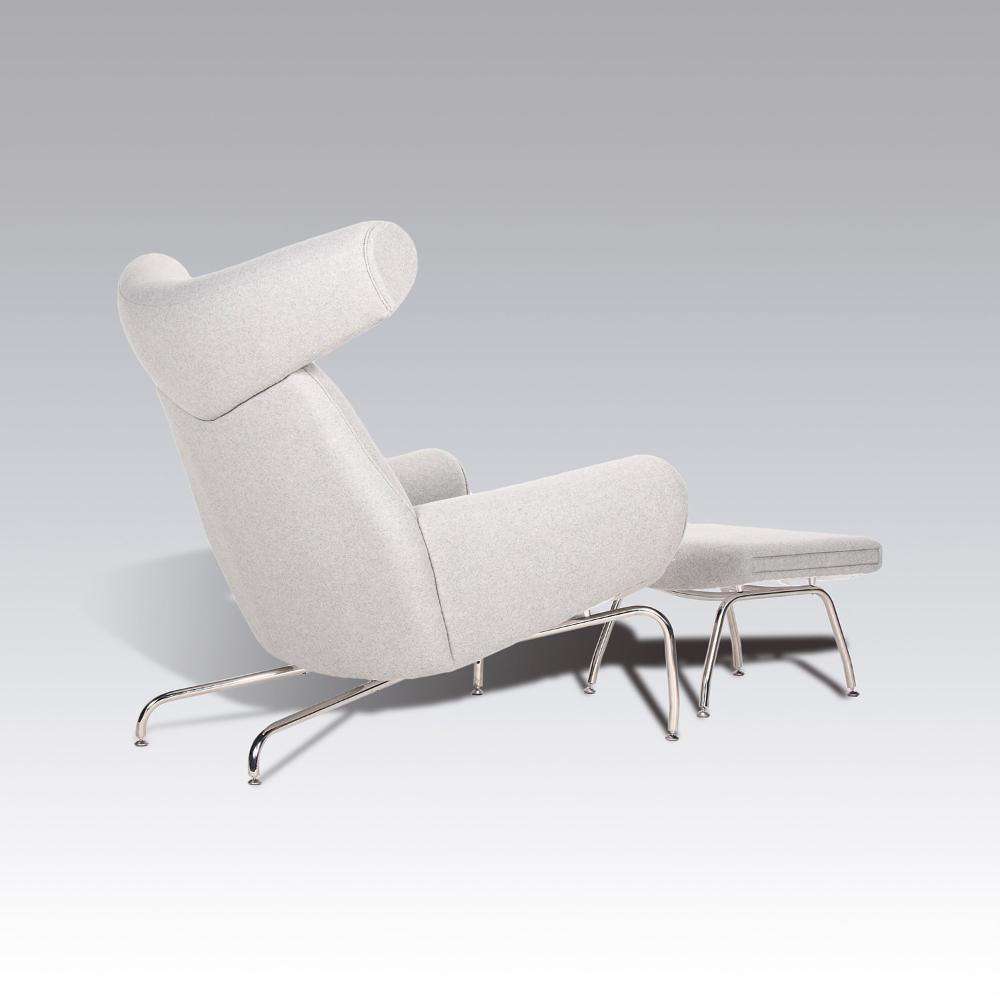 Ox Chair and Ottoman-France & Son-FB0688LGREY-Lounge Chairs-2-France and Son