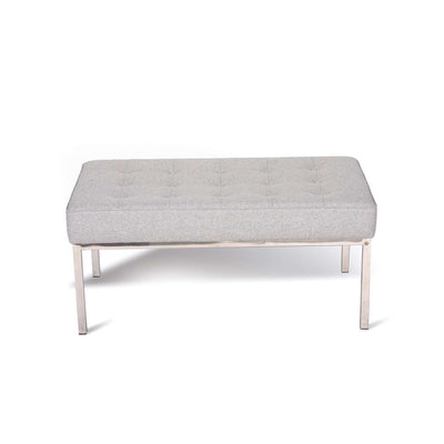 Mid Century Tufted Bench - Grey Fabric-France & Son-FB8082LGREY-Benches-3-France and Son