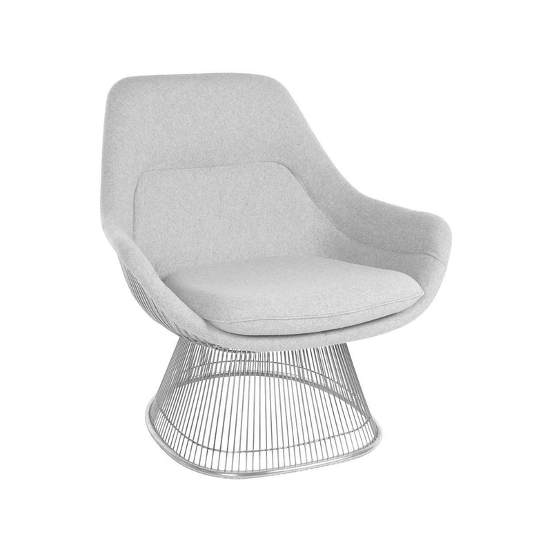 Mid Century Platner Lounge Chair-France & Son-FB9180LGREYCHR-Lounge ChairsPolished Steel / Grey Felt-2-France and Son
