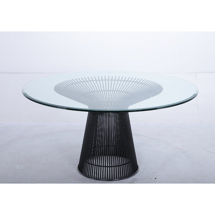 Mid Century Platner Stainless Steel Dining Table-France & Son-FB9688GLSBLK-Dining TablesBlack-5-France and Son