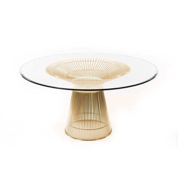 Mid Century Platner Stainless Steel Dining Table-France & Son-FB9688GLSGOLD-Dining TablesGold-4-France and Son