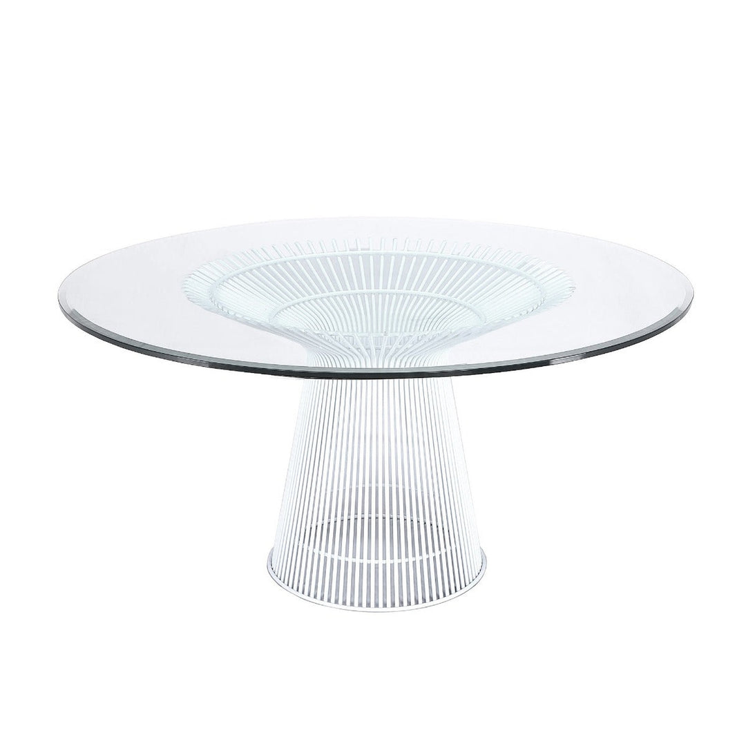 Mid Century Platner Stainless Steel Dining Table-France & Son-FB9688GLSWHT-Dining TablesWhite-7-France and Son