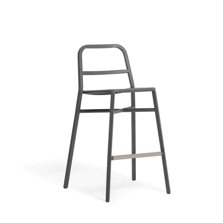 Cosimo Hollow Back Bar Stool-France & Son-FEB4606DGREYD-Bar Stools-2-France and Son