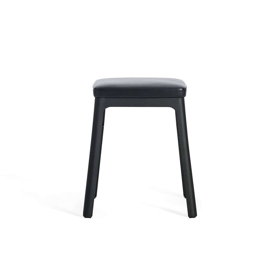 Dix Street Stool with Leather Pad-France & Son-FEB9306BLK-Stools & Ottomans-1-France and Son