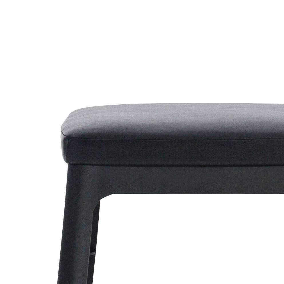 Dix Street Stool with Leather Pad-France & Son-FEB9306BLK-Stools & Ottomans-2-France and Son