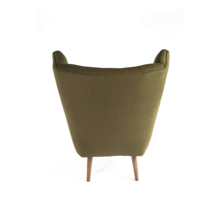 Wegner Papa Bear Chair and Ottoman - Green-France & Son-FEC8539GRN-Lounge Chairs-5-France and Son