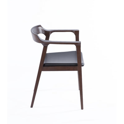 Kaiser Dining Arm Chair - Black Leather-France & Son-FEC9022BLKWAL-Dining Chairs-3-France and Son