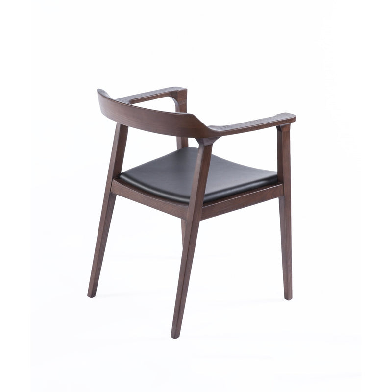 Kaiser Dining Arm Chair - Black Leather-France & Son-FEC9022BLKWAL-Dining Chairs-2-France and Son