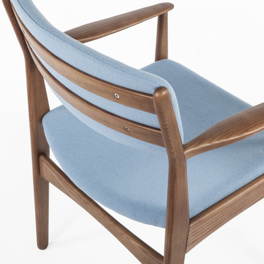 Josef Dining Arm Chair - Blue-France & Son-FEC9119LBLUE-Dining Chairs-4-France and Son
