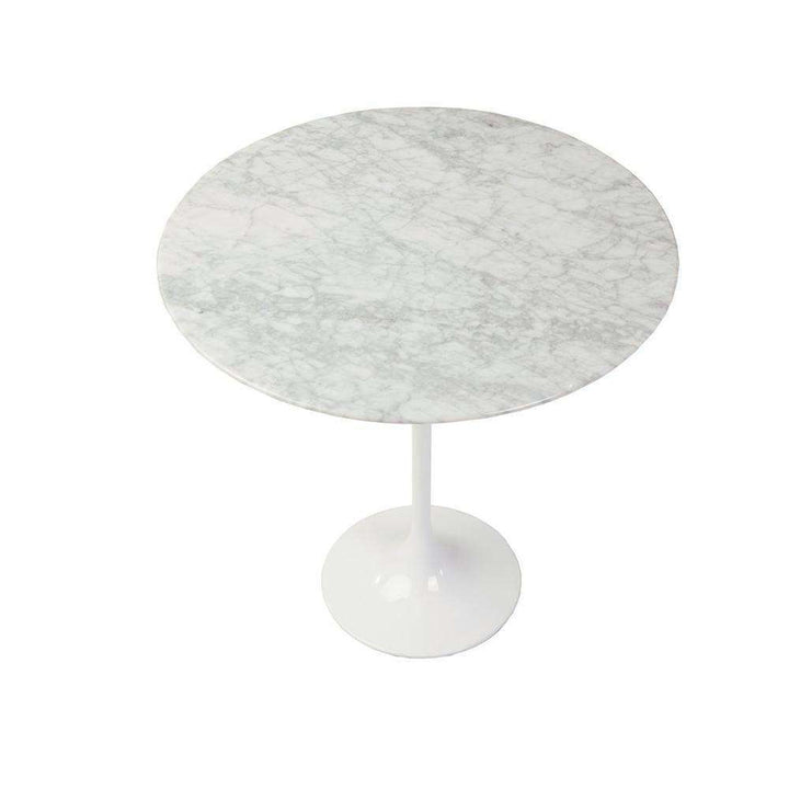 Carrara Marble Tulip Side Table - 20"-France & Son-RT335SWHITE-Side Tables-2-France and Son
