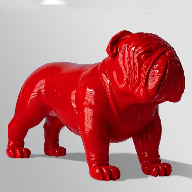 Bulldog Sculpture, Large - Indoor-Gold Leaf Design Group-GOLDL-FG1250-RE-Decorative ObjectsRed-6-France and Son