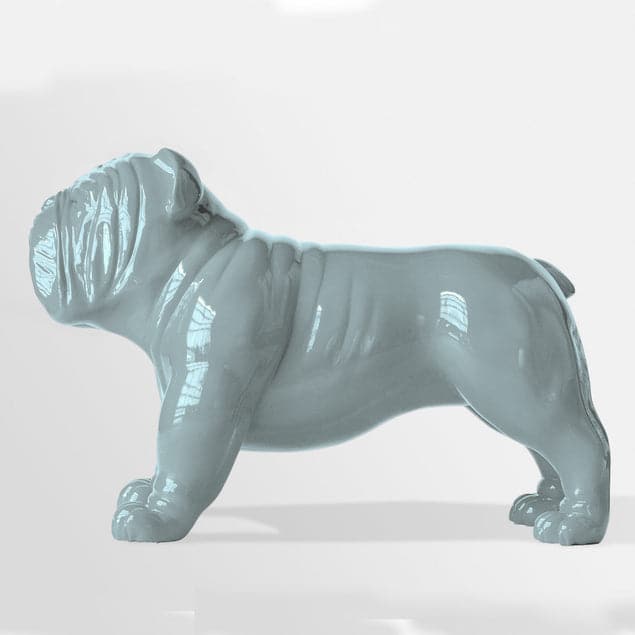 Bulldog Sculpture, Large - Indoor-Gold Leaf Design Group-GOLDL-FG1250-SB-Decorative ObjectsSmoky Blue-7-France and Son