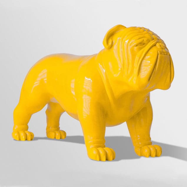 Bulldog Sculpture, Small - Outdoor-Gold Leaf Design Group-GOLDL-FG1262-YE-UV-Decorative ObjectsYellow-8-France and Son