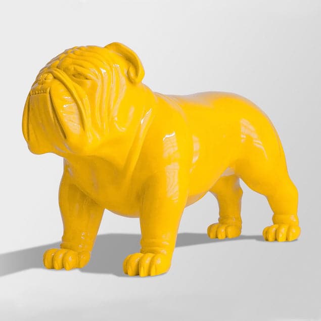 Bulldog Sculpture, Large - Indoor-Gold Leaf Design Group-GOLDL-FG1250-YE-Decorative ObjectsYellow-10-France and Son