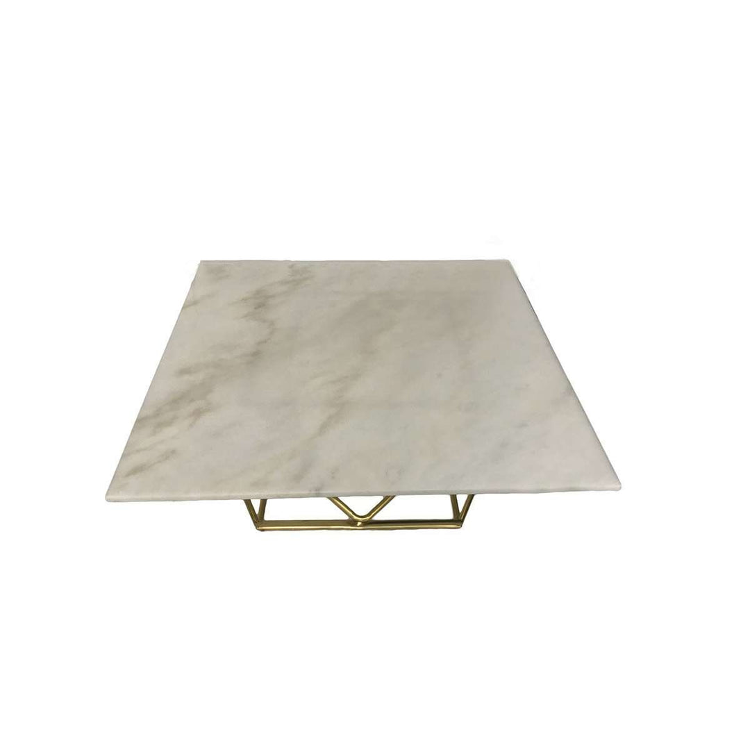 Marble Geometric Coffee Table - Gold