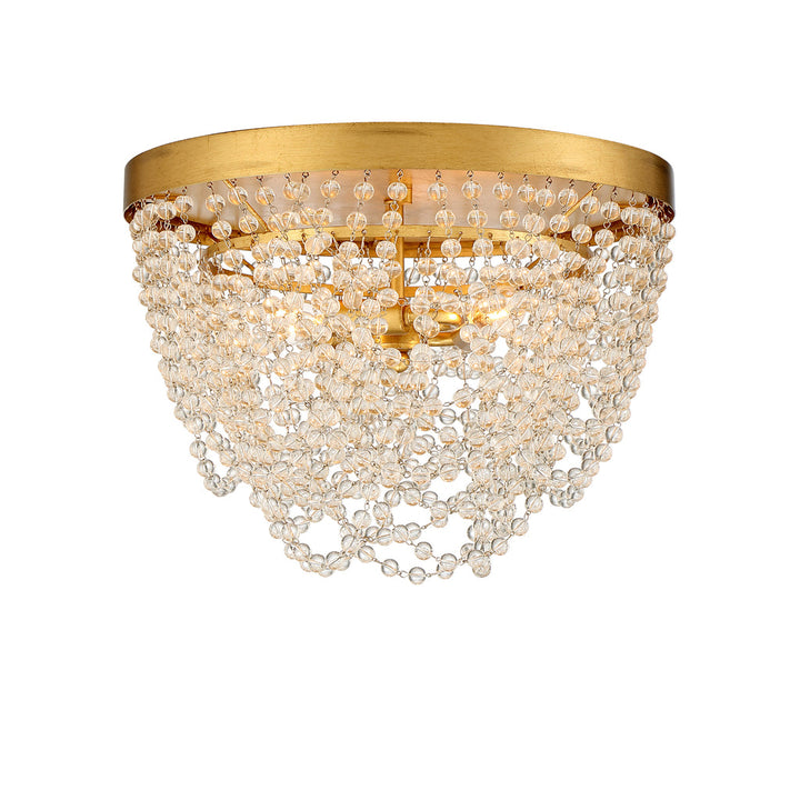 Fiona 3 Light Ceiling Mount-Crystorama Lighting Company-CRYSTO-FIO-A9103-GA-CL-Flush MountsClear Glass Beads-1-France and Son