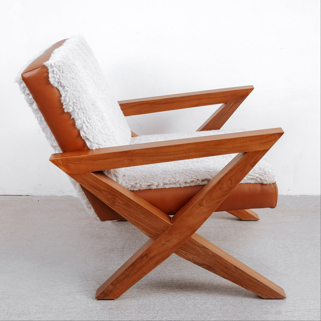 Jeanneret X Lounge Chair - Shearling-France & Son-FL1019-Lounge Chairs-4-France and Son