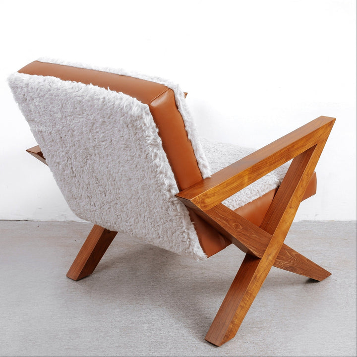 Jeanneret X Lounge Chair - Shearling-France & Son-FL1019-Lounge Chairs-3-France and Son