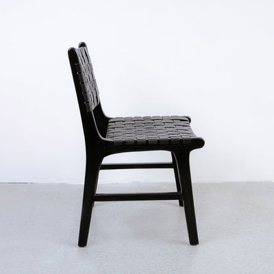 Cahyo Woven Leather Dining Chair-France & Son-FL1020DBRN-Dining ChairsBrown-10-France and Son
