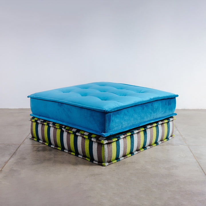 Bohemian Modular Sectional-France & Son-FL1057SEAT-BLUE-SectionalsBlue Ottoman-12-France and Son