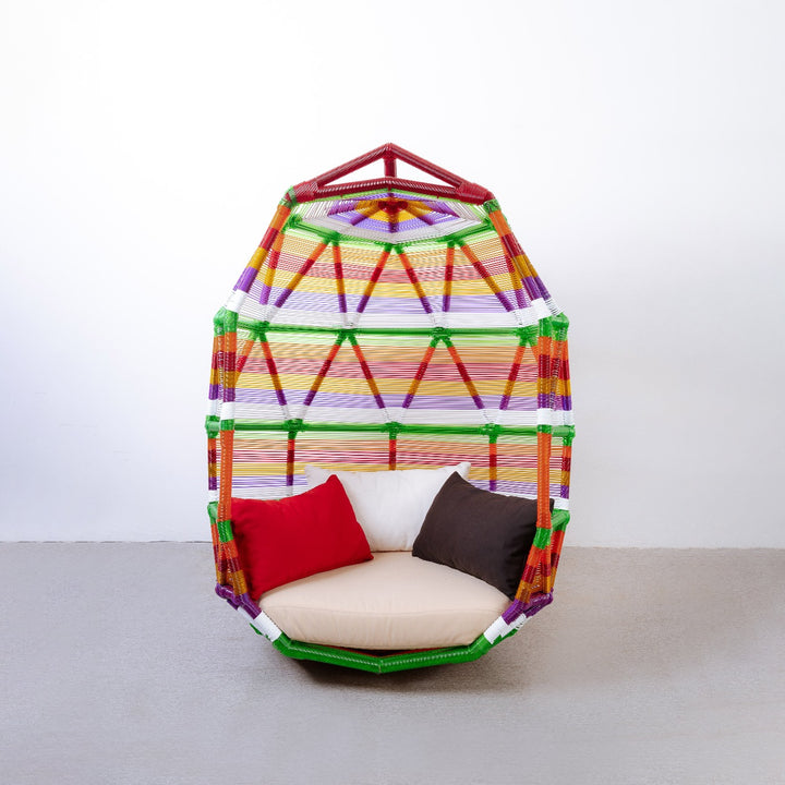 Rainbow Hanging Canopy Chair-France & Son-FL1064-Outdoor Lounge Chairs-1-France and Son