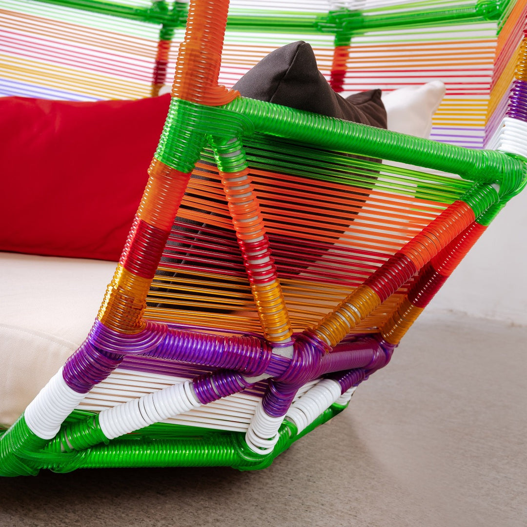 Rainbow Hanging Canopy Chair-France & Son-FL1064-Outdoor Lounge Chairs-4-France and Son