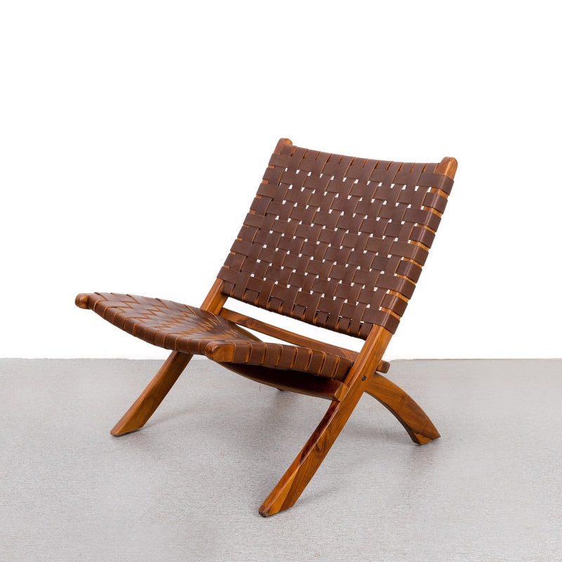 Canino Woven Leather Folding Lounge Chair