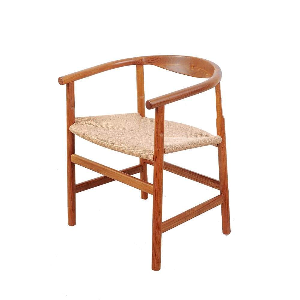 Wegner Teak Arm Chair-France & Son-FL1077NTRL-Dining Chairs-1-France and Son