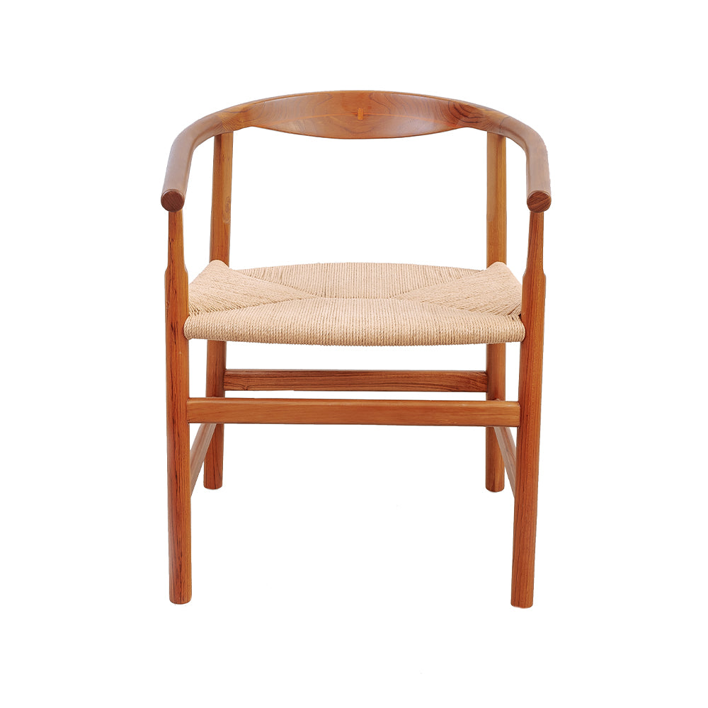 Wegner Teak Arm Chair-France & Son-FL1077NTRL-Dining Chairs-2-France and Son