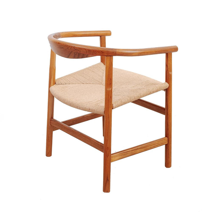 Wegner Teak Arm Chair-France & Son-FL1077NTRL-Dining Chairs-4-France and Son