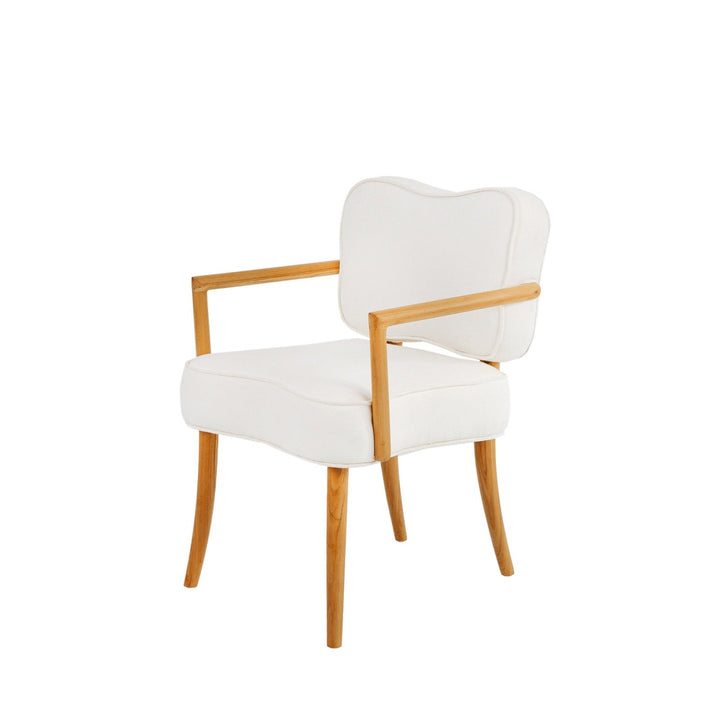 Royere Dining Arm Chair-France & Son-FL1087IVORY-Dining Chairs-1-France and Son