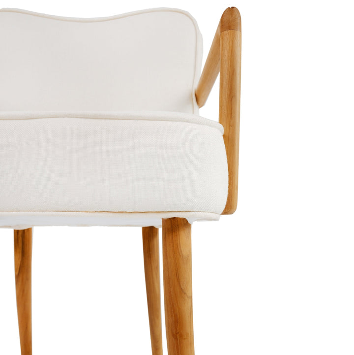 Royere Dining Arm Chair-France & Son-FL1087IVORY-Dining Chairs-5-France and Son