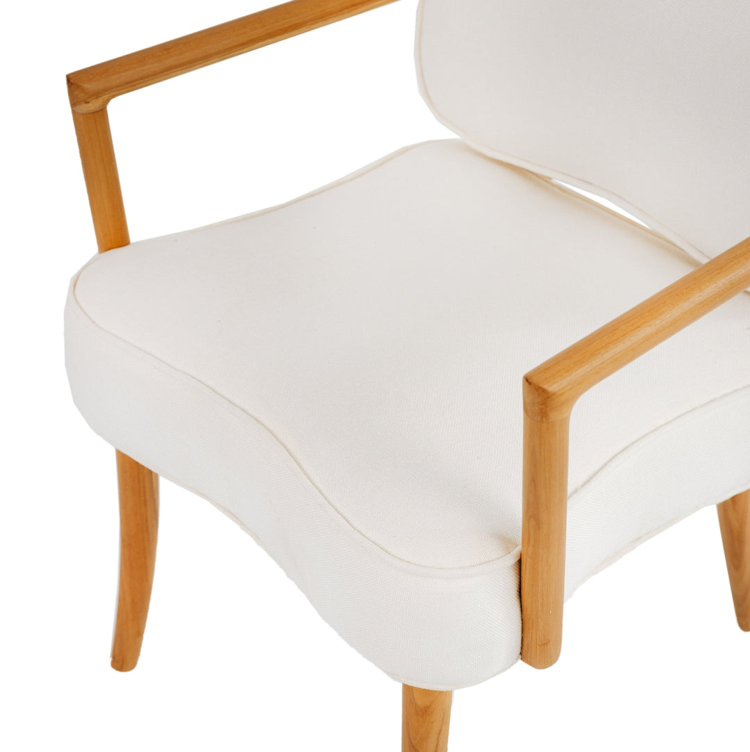 Royere Dining Arm Chair-France & Son-FL1087IVORY-Dining Chairs-7-France and Son