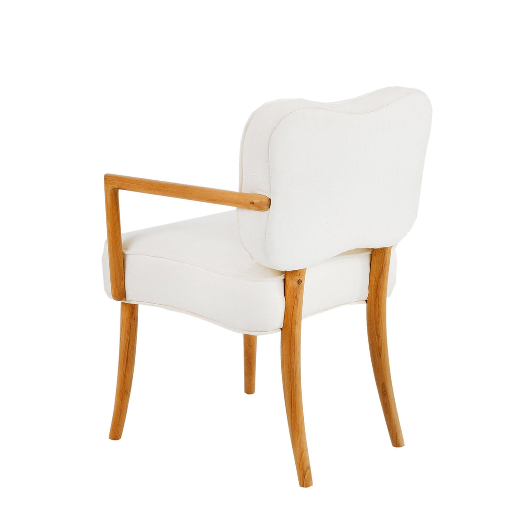 Royere Dining Arm Chair-France & Son-FL1087IVORY-Dining Chairs-8-France and Son