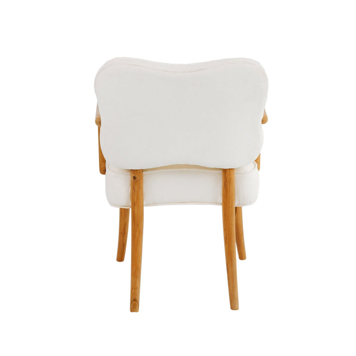 Royere Dining Arm Chair-France & Son-FL1087IVORY-Dining Chairs-9-France and Son