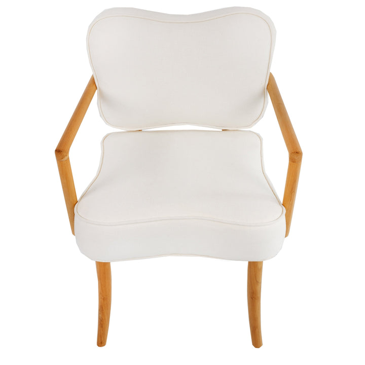 Royere Dining Arm Chair-France & Son-FL1087IVORY-Dining Chairs-6-France and Son