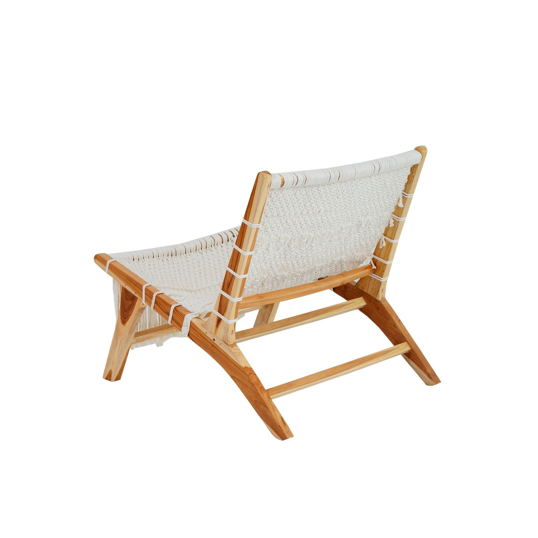 Teak Macrame Lounge Chair-France & Son-FL1093-Lounge Chairs-3-France and Son