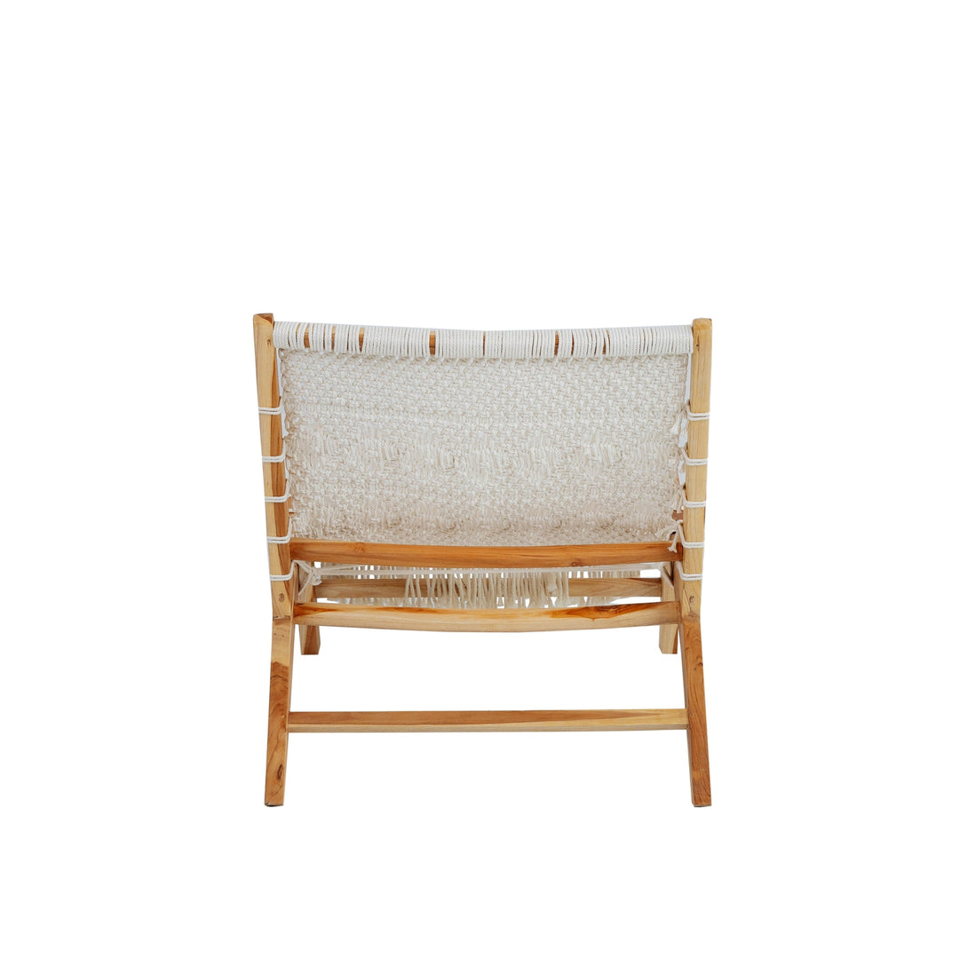 Teak Macrame Lounge Chair-France & Son-FL1093-Lounge Chairs-7-France and Son