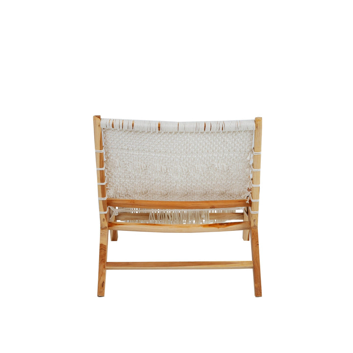 Teak Macrame Lounge Chair-France & Son-FL1093-Lounge Chairs-7-France and Son
