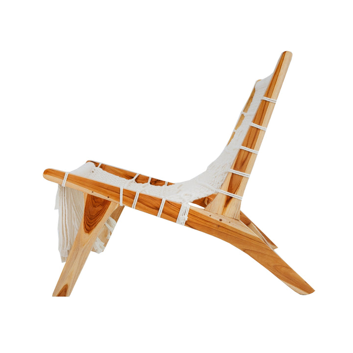 Teak Macrame Lounge Chair-France & Son-FL1093-Lounge Chairs-6-France and Son