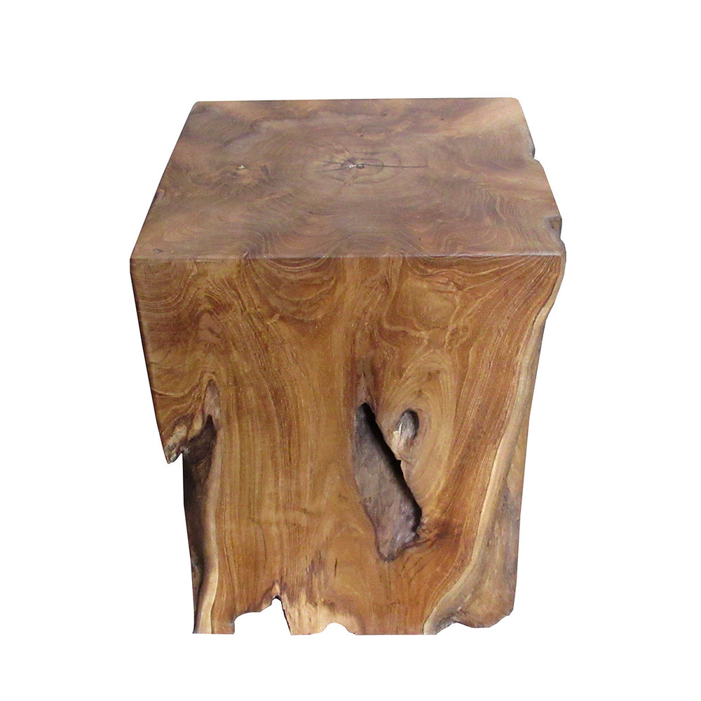 Organic Modern Solid Teak Squared Table-France & Son-FL1114NTRL-Side Tables-2-France and Son
