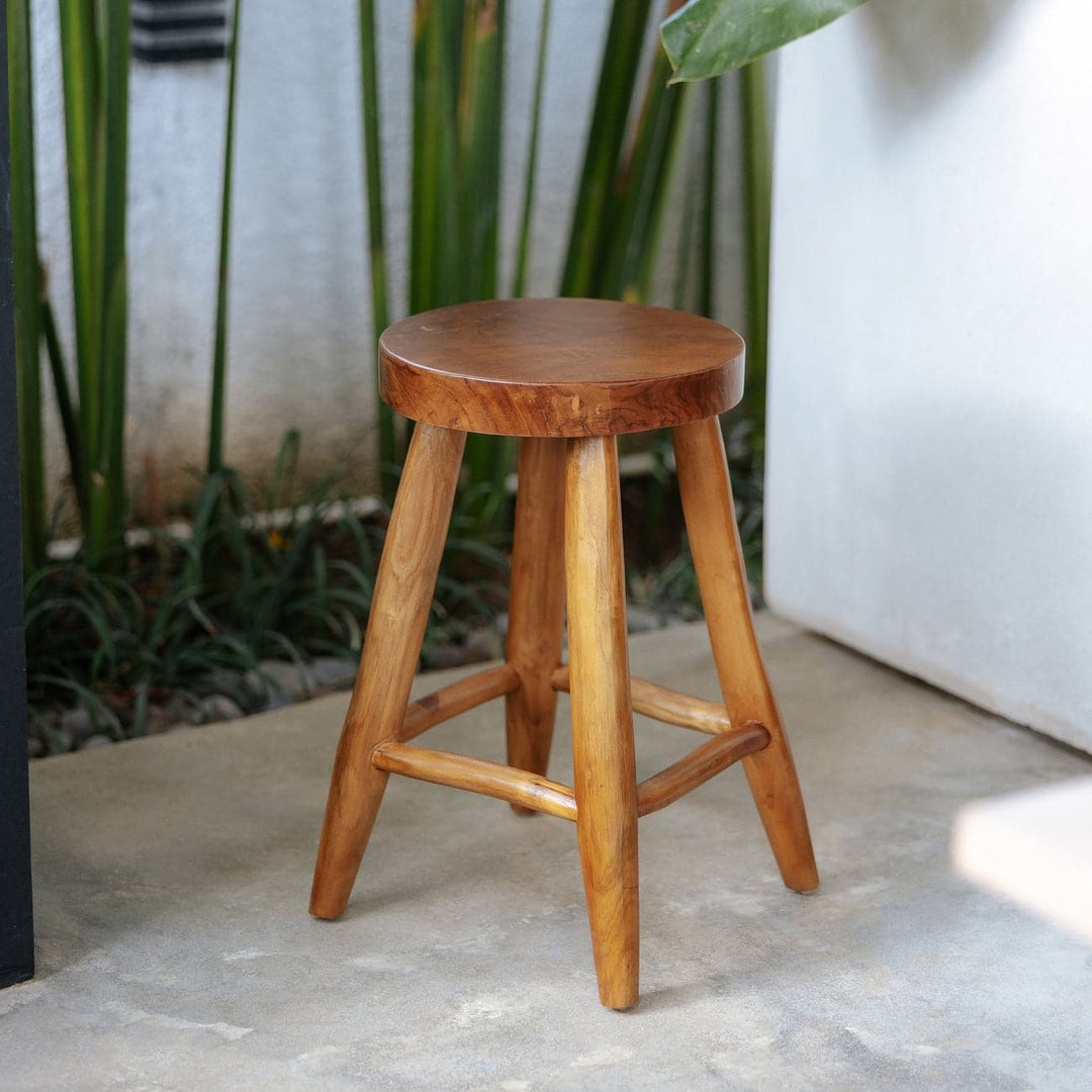 Zermatt Solid Teak Stool-France & Son-FL1118-Stools & Ottomans-2-France and Son