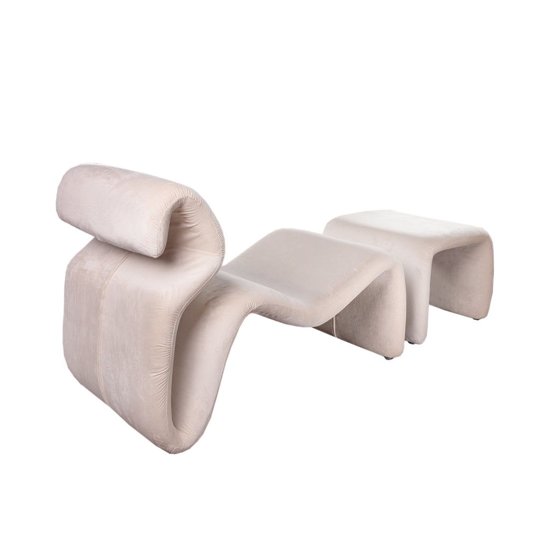 Etcetera Figure Lounge Chair + Ottoman-France & Son-FL1090BGE-FL1190BGE-Lounge ChairsBeige-3-France and Son