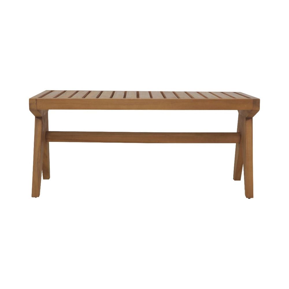 Jeanneret Teak Wood Slatted Bench - Thumbnail 3