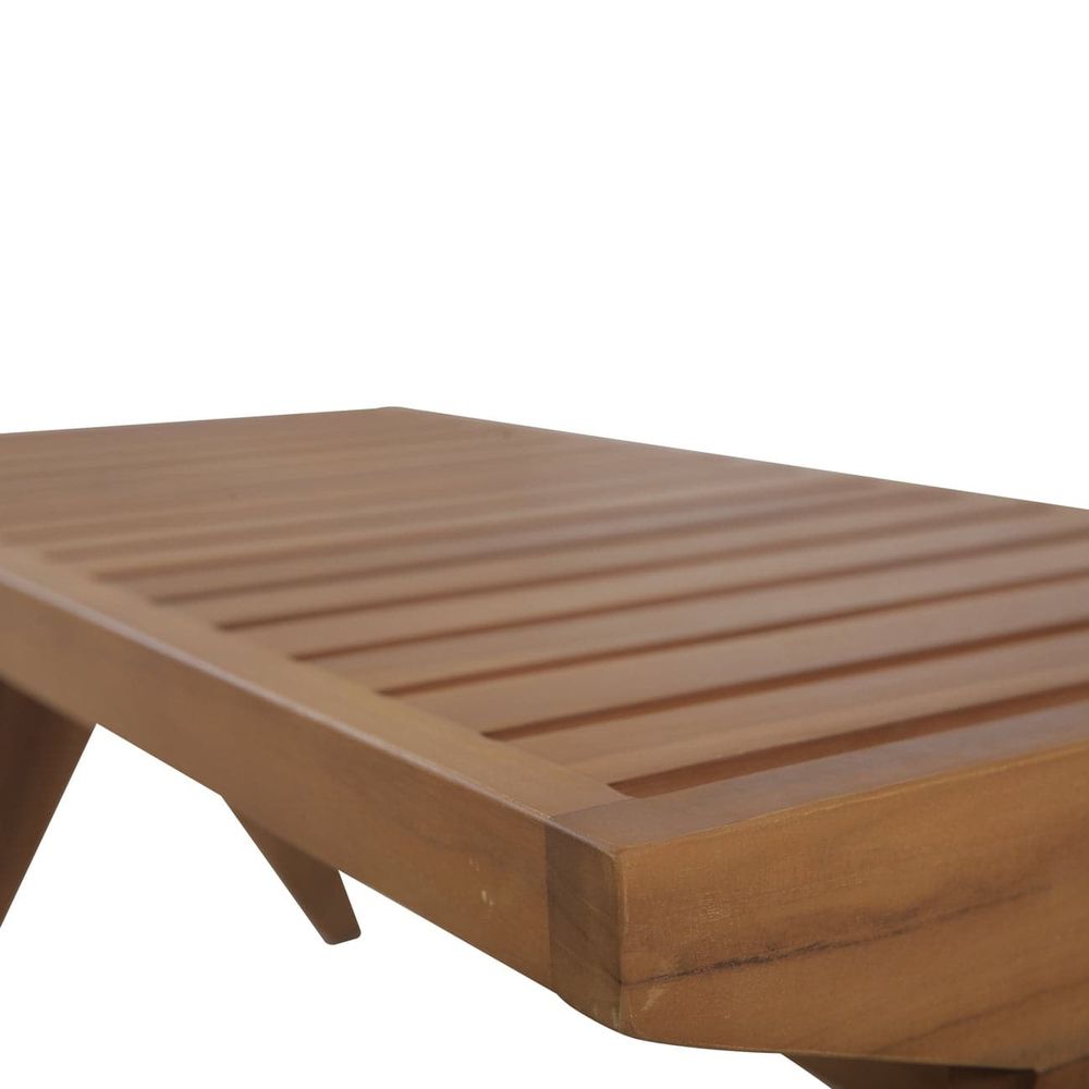 Jeanneret Teak Wood Slatted Bench - Thumbnail 5