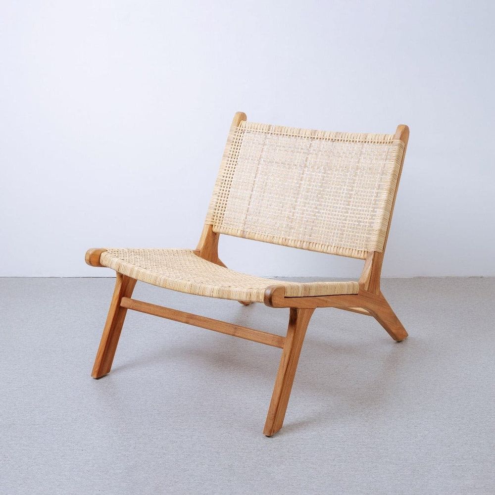 Basham Cane Occasional Chair-France & Son-FL1300NTRL-Lounge Chairs-1-France and Son
