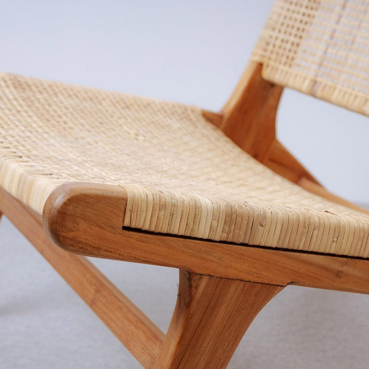 Basham Cane Occasional Chair-France & Son-FL1300NTRL-Lounge Chairs-3-France and Son