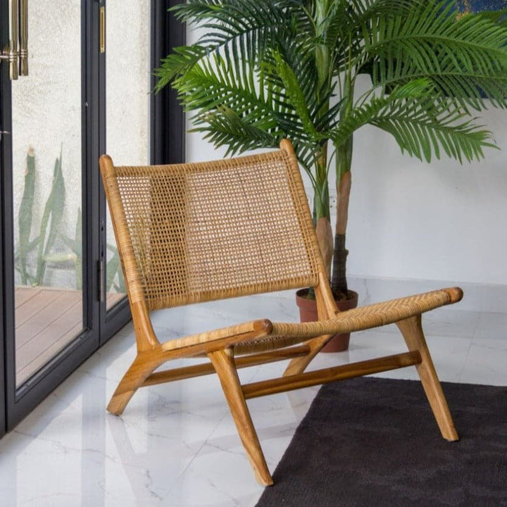 Basham Cane Occasional Chair-France & Son-FL1300NTRL-Lounge Chairs-2-France and Son