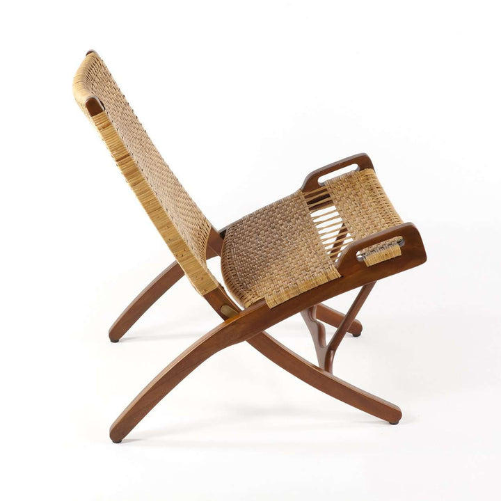 Mid Century Wegner Folding Chair-France & Son-FL1306LBRN-Lounge Chairs-6-France and Son
