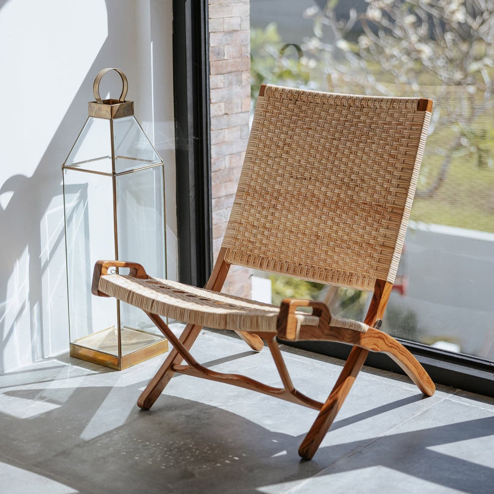 Mid Century Wegner Folding Chair-France & Son-FL1306LBRN-Lounge Chairs-4-France and Son